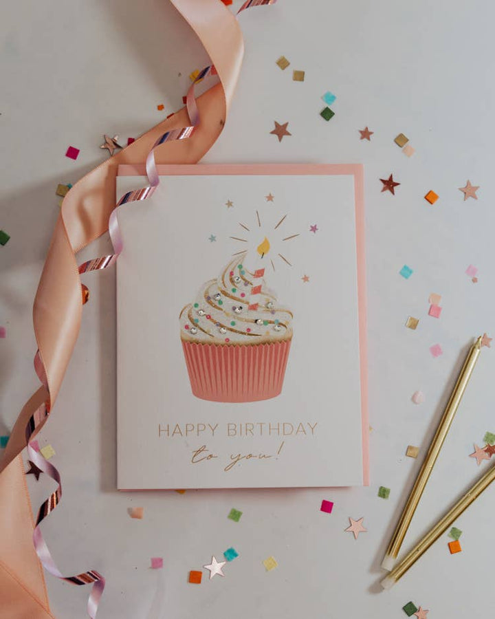 Cupcake Surprise Birthday Greeting Card