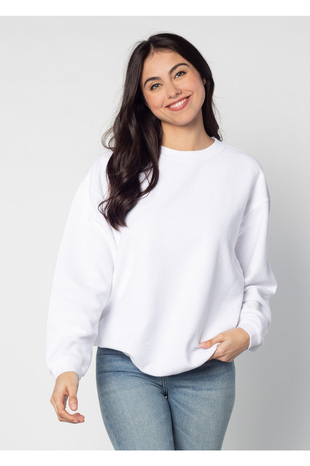 CORDED CREW SWEATSHIRT