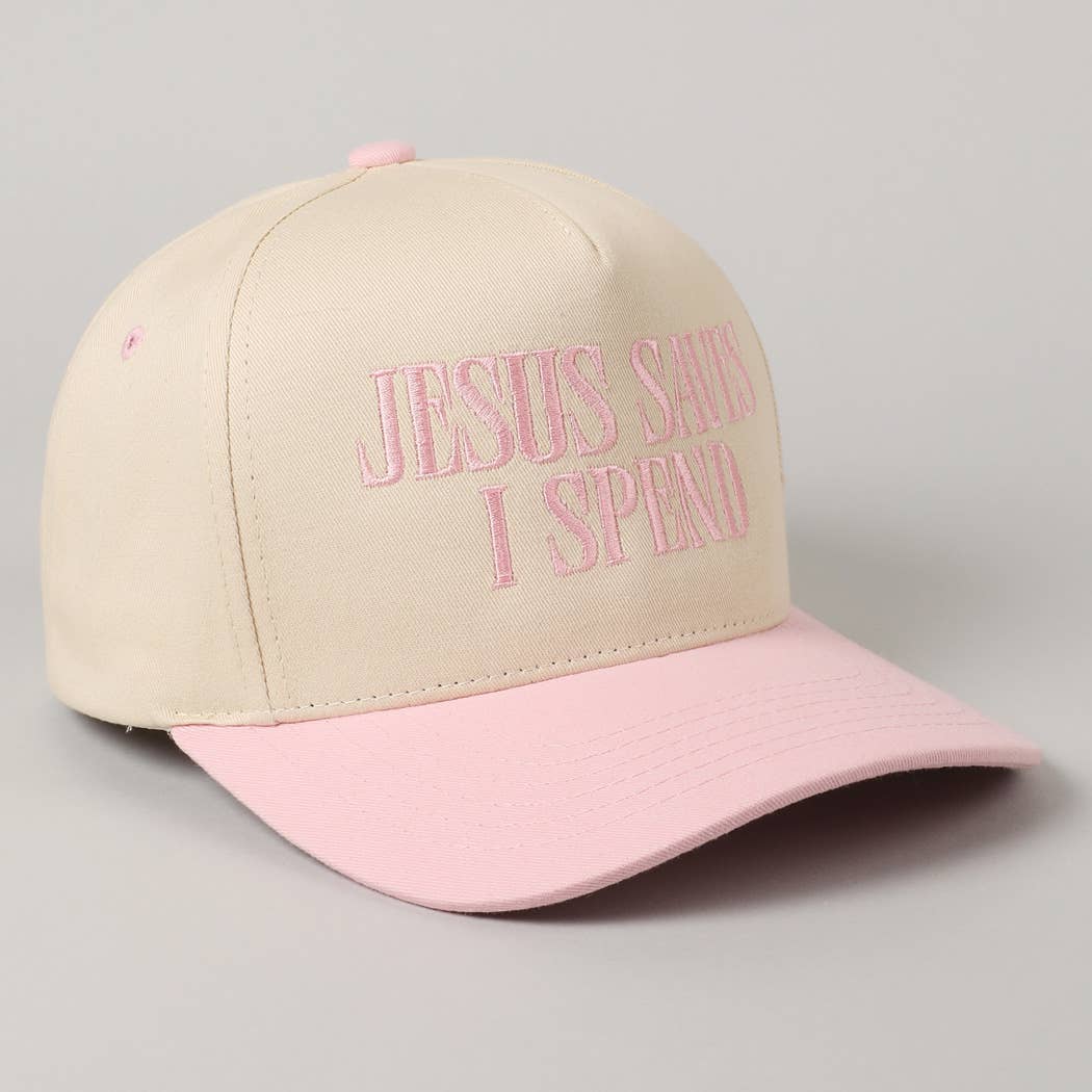 JESUS SAVES I SPEND EMBROIDERED HAT