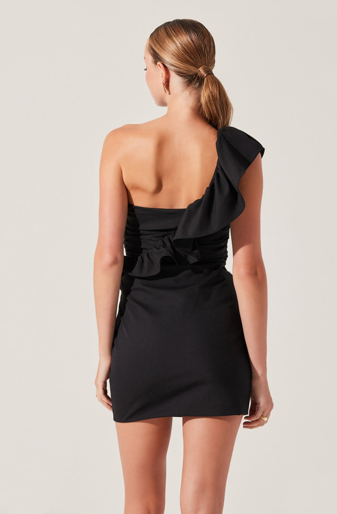 CAMILLA RUFFLE SHOULDER DRESS