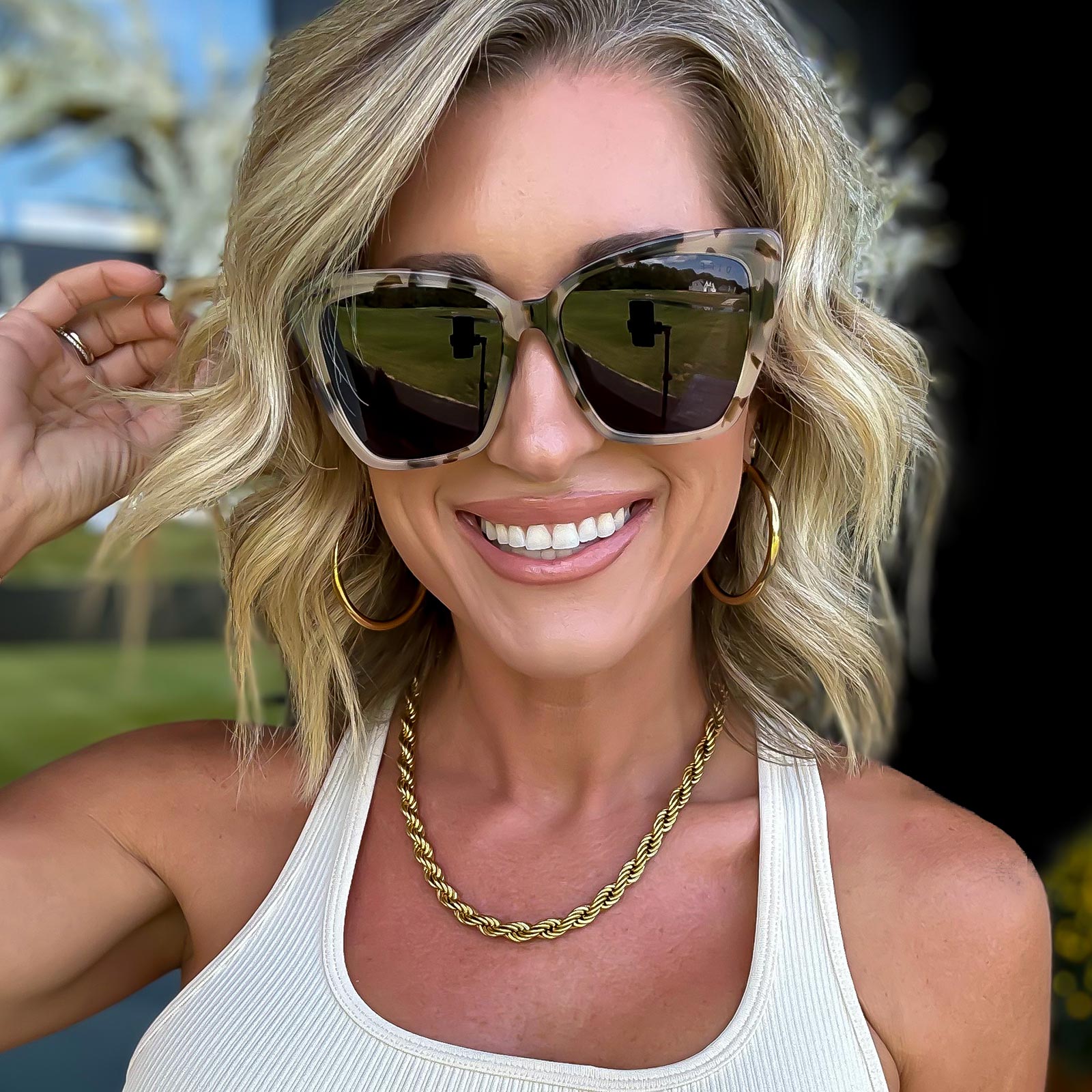 DIFF Becky II polarized sunglasses women Diff Becky II Leopard Tortoise Brown Gradient – Sunshine  main image 2