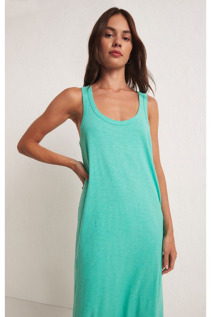 EASY GOING COTTON SLUB MIDI DRESS