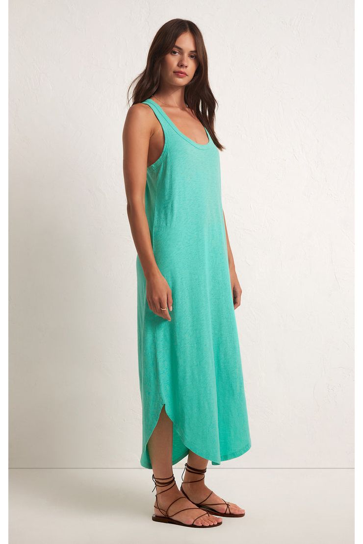 EASY GOING COTTON SLUB MIDI DRESS