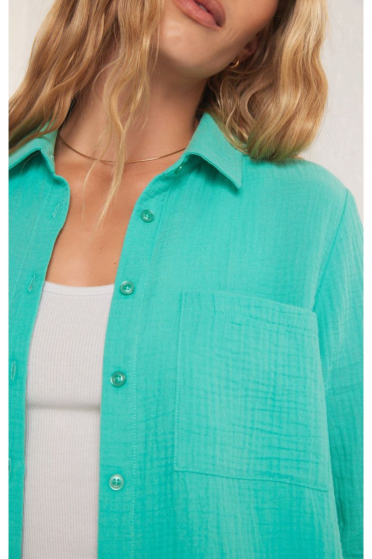 KAILI BUTTON UP GAUZE TOP