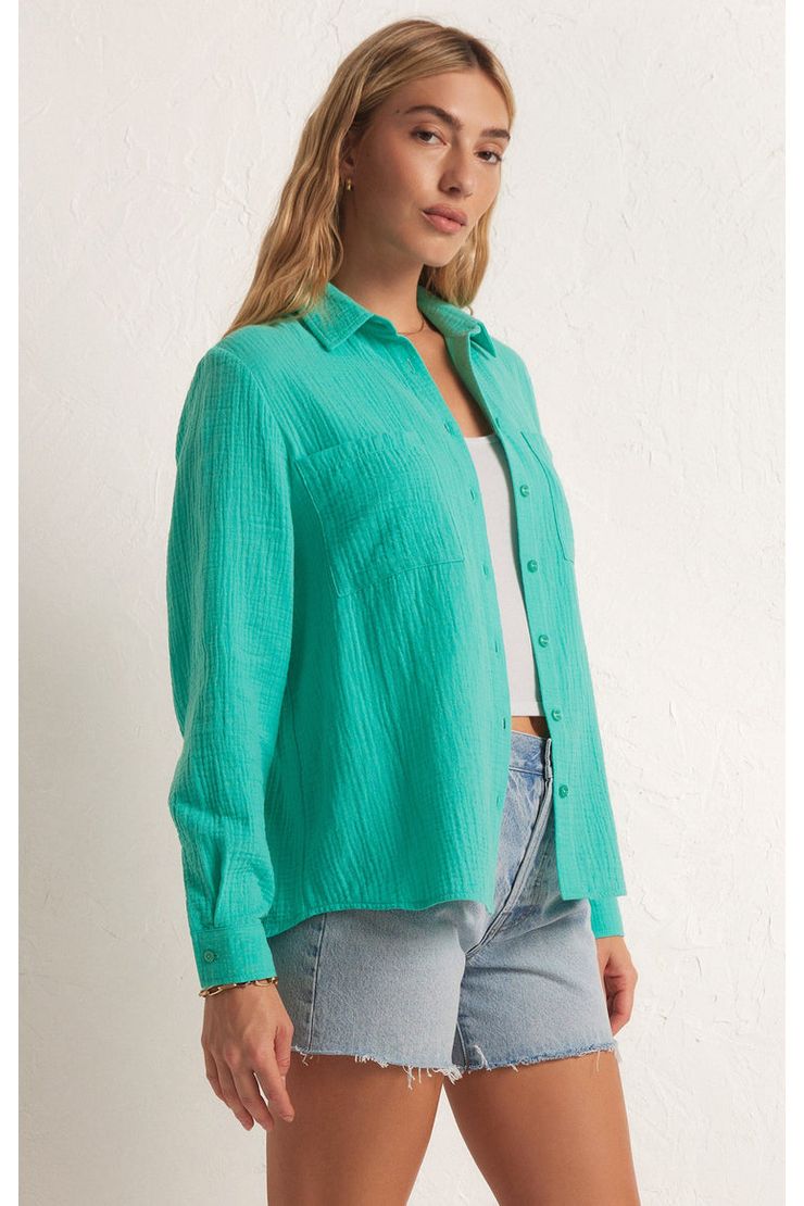 KAILI BUTTON UP GAUZE TOP