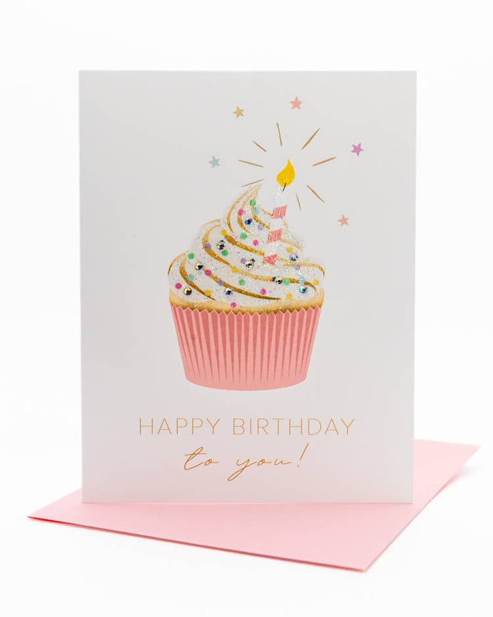 Cupcake Surprise Birthday Greeting Card