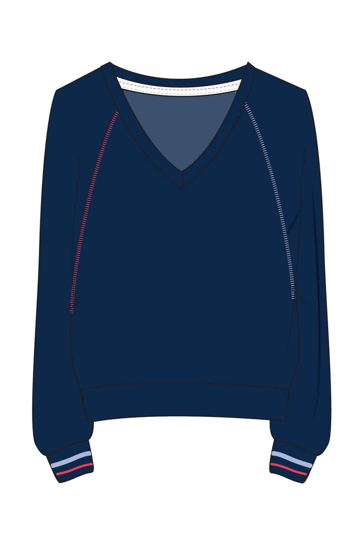 L/S AMERICANA VNECK TOP