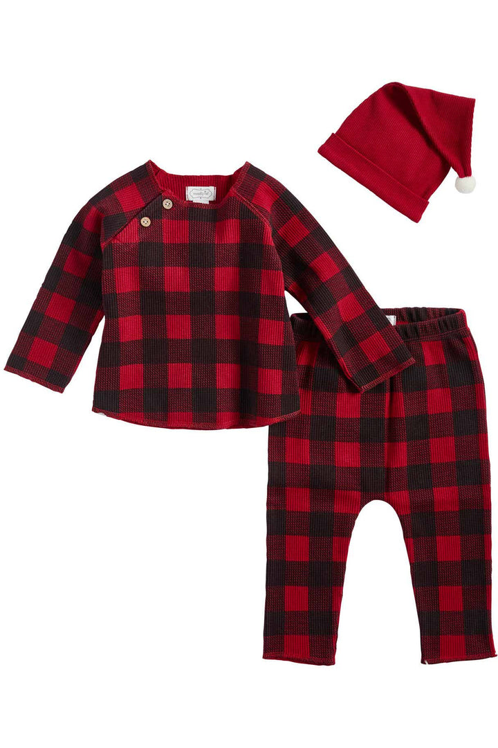BUFFALO PLAID 3PC SANTA SET