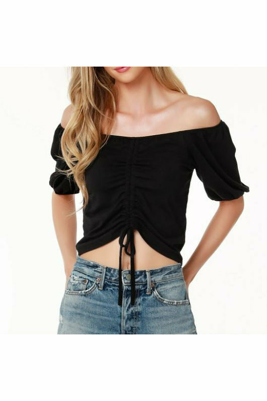 CINCHED FRONT CROP TOP