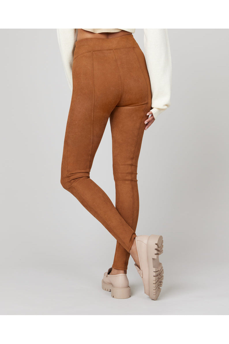 FAUX SUEDE LEGGINGS // CARAMEL