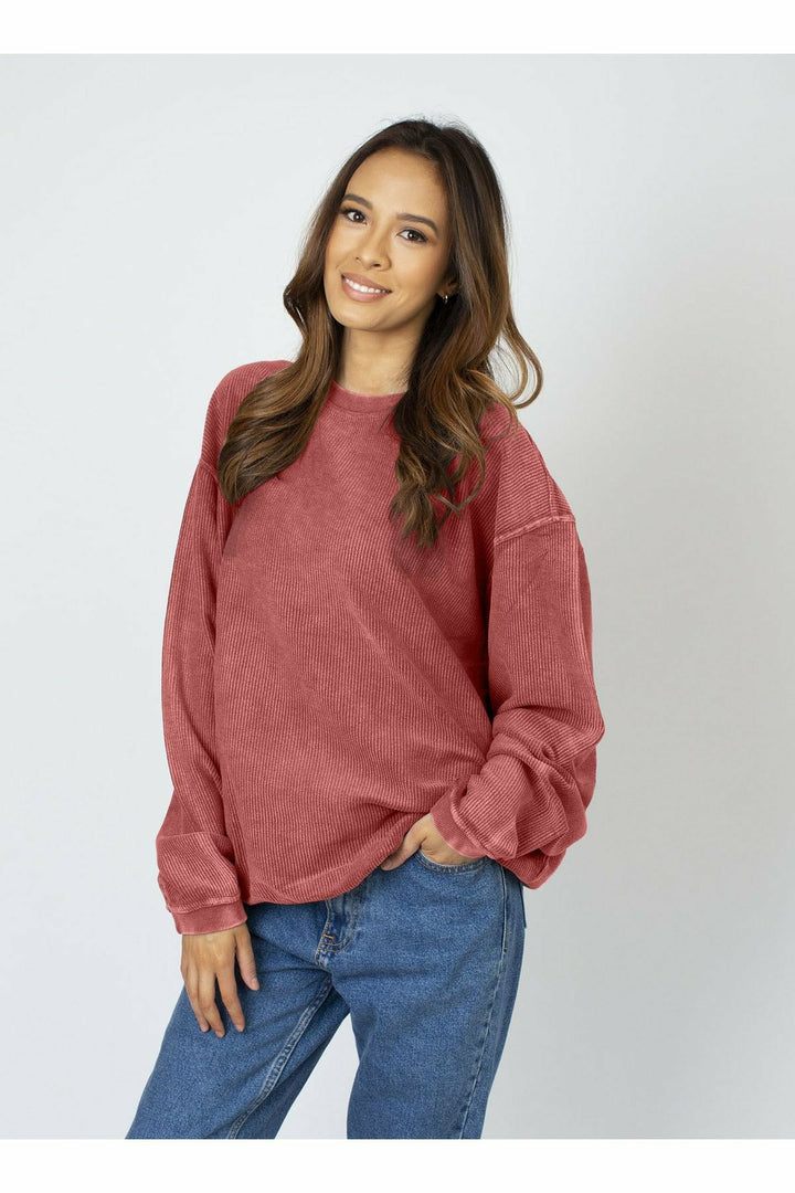 CORDED CREW SWEATSHIRT