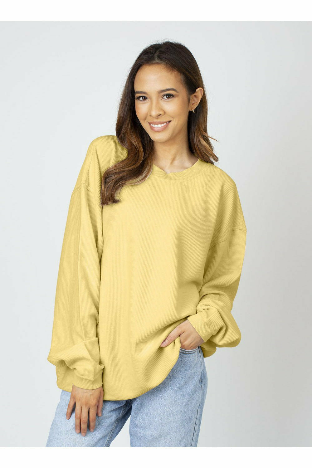 CORDED CREW SWEATSHIRT