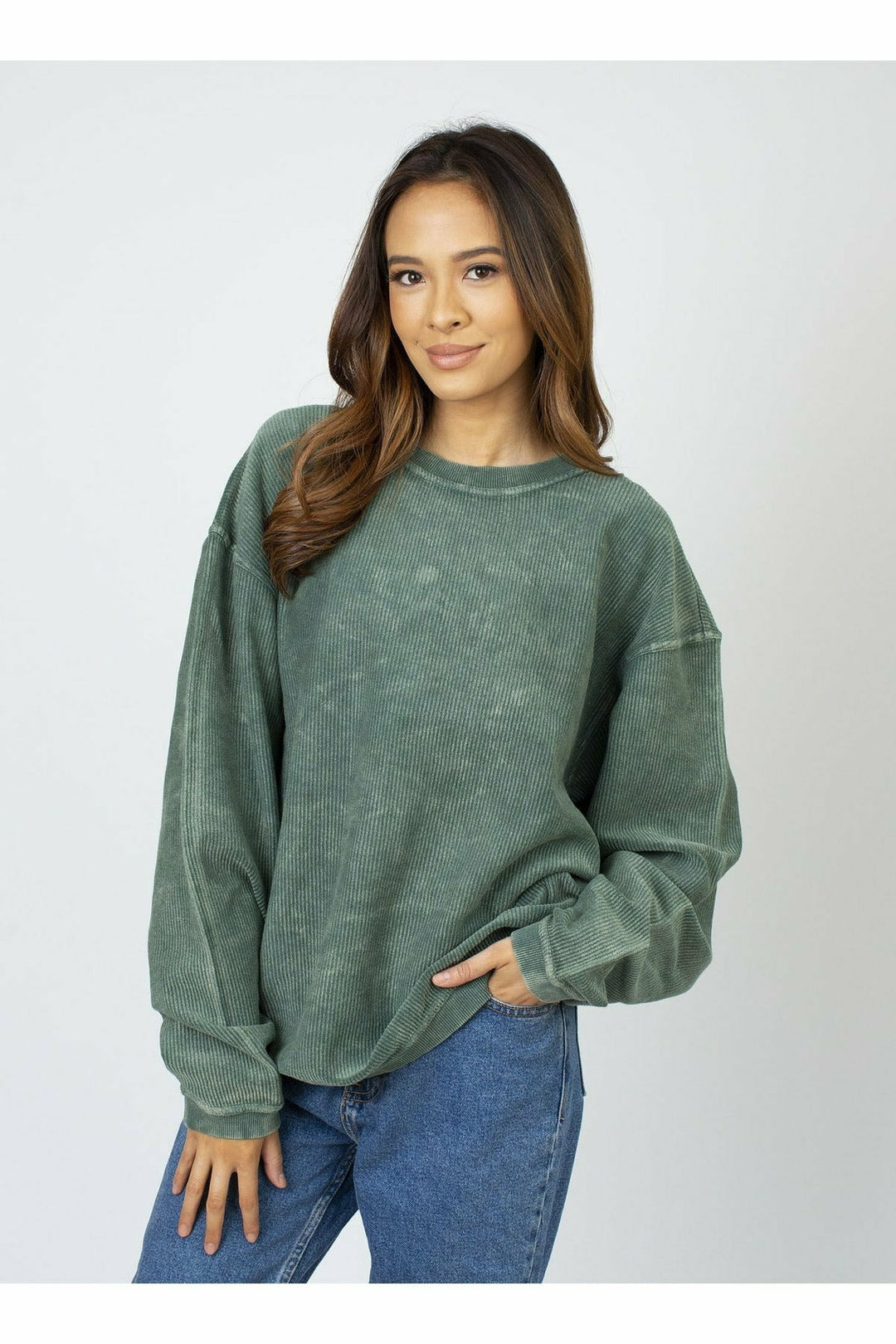 CORDED CREW SWEATSHIRT