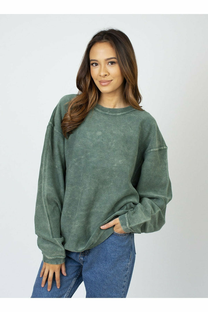 CORDED CREW SWEATSHIRT