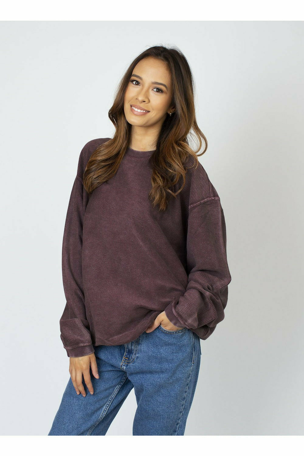 CORDED CREW SWEATSHIRT