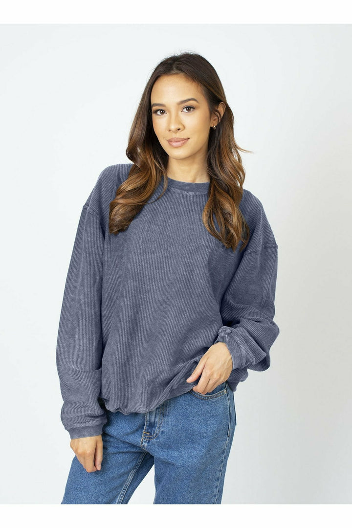 CORDED CREW SWEATSHIRT