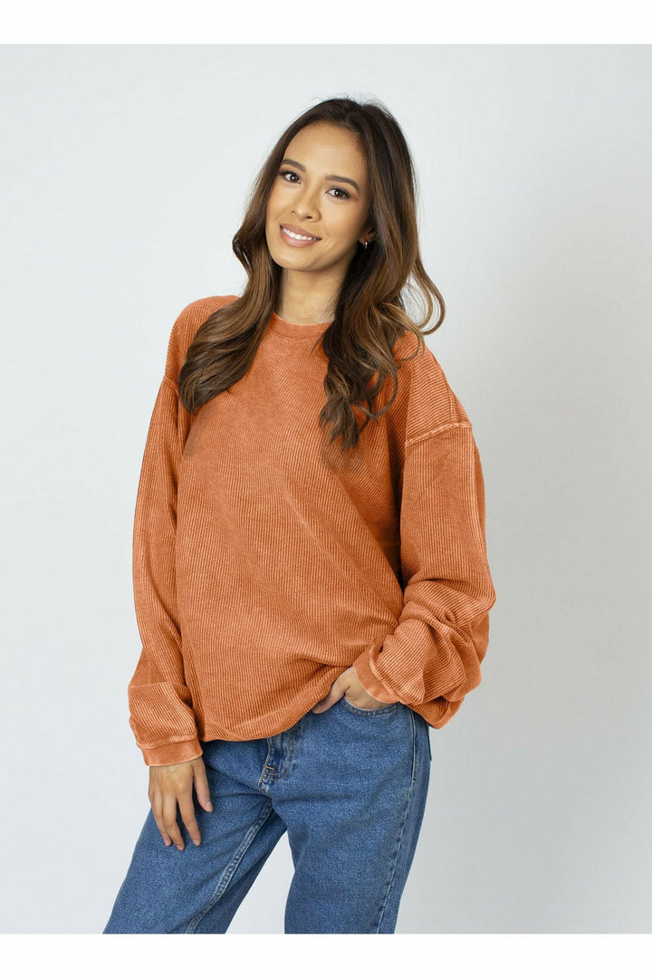 CORDED CREW SWEATSHIRT