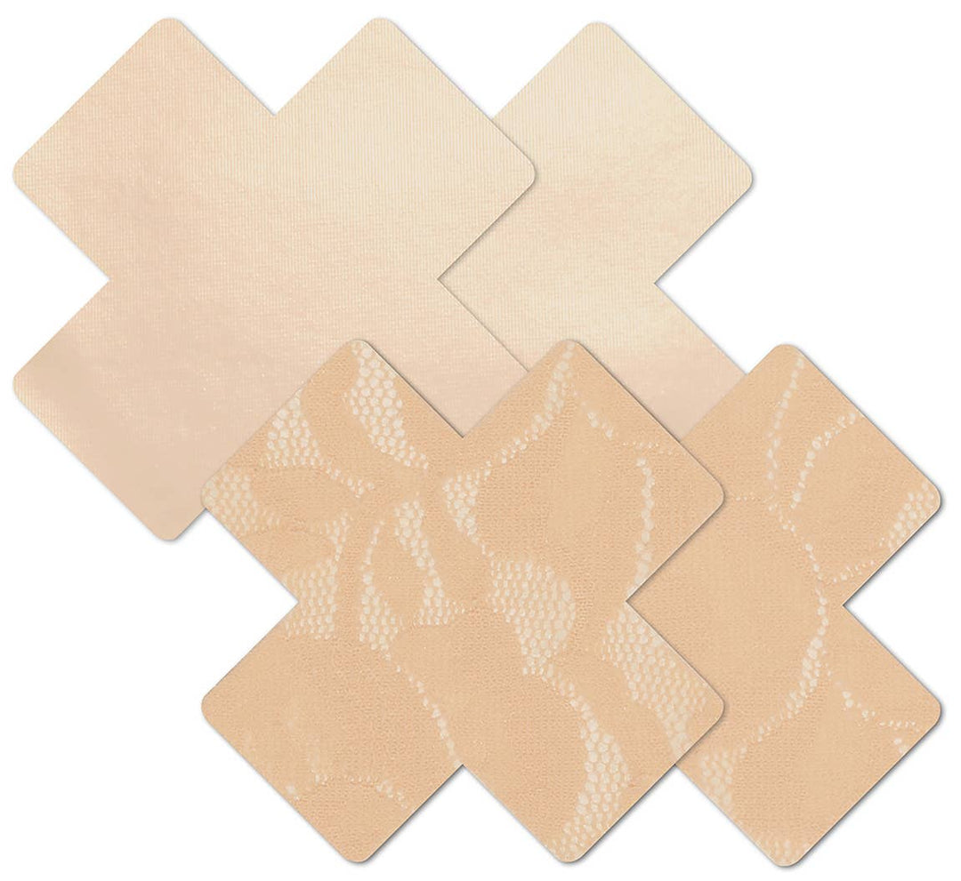 Cross Nipple Covers - Creme