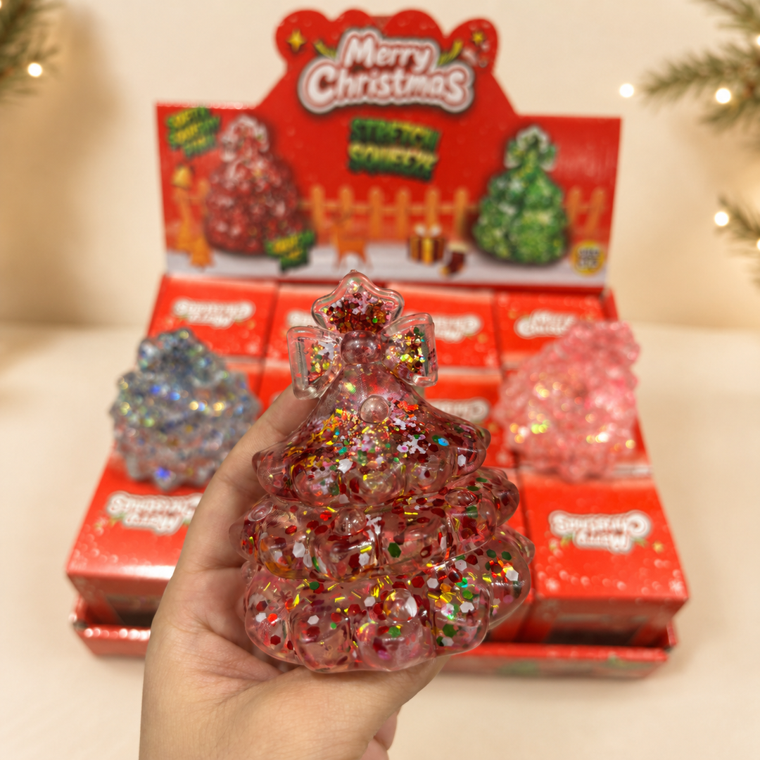 Glitter Christmas Tree Maltose Squishy Stress Relief Toy