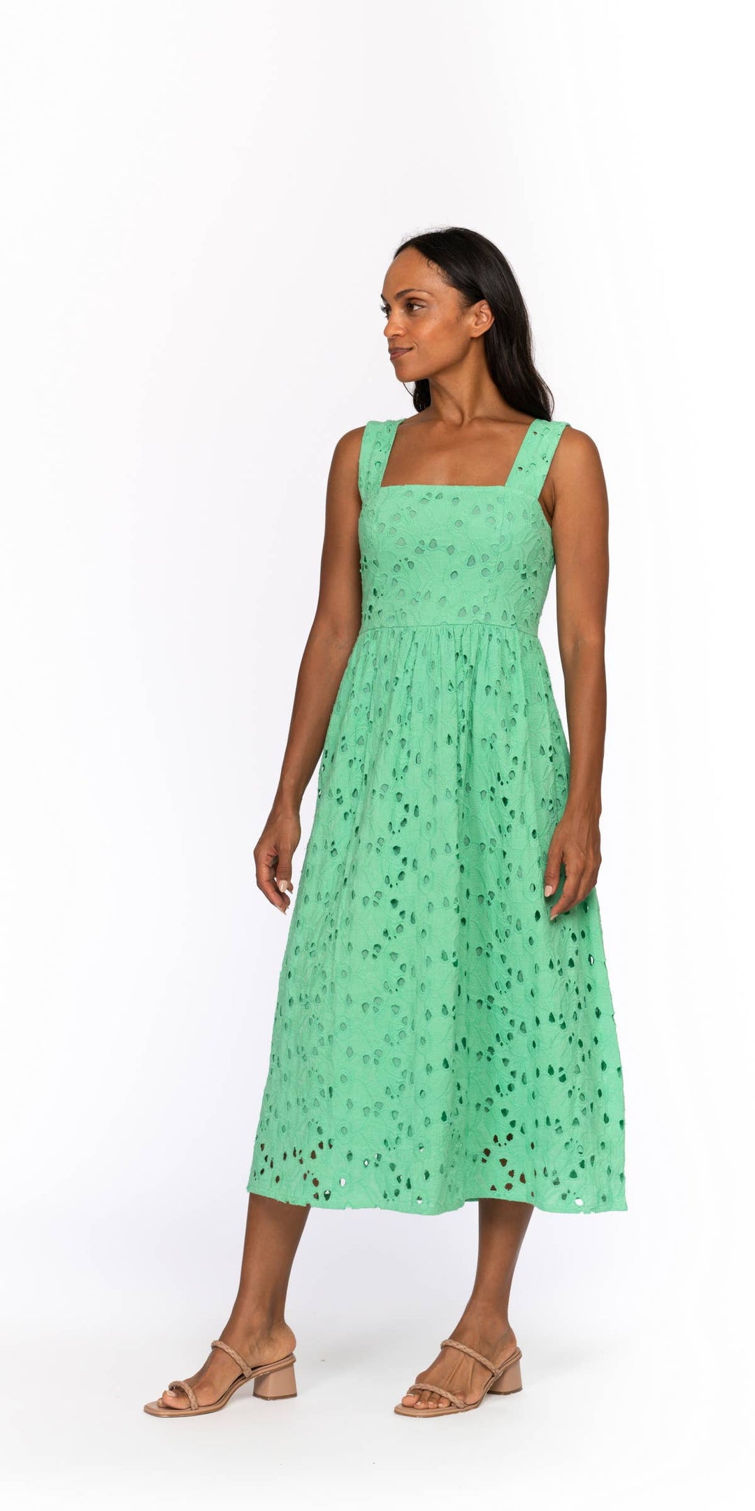 SELMA EYELET MIDI DRESS