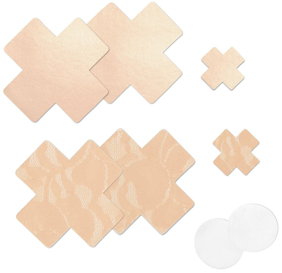 Cross Nipple Covers - Creme