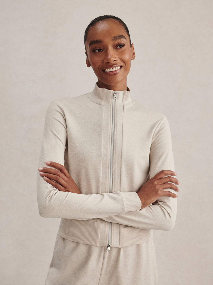 RUFUS CROPPED ZIP THROUGH SWEAT