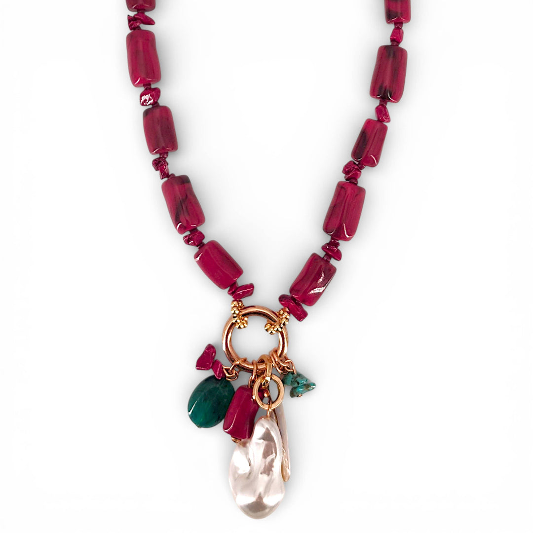 RIVIERA BEADED CHARM NECKLACE