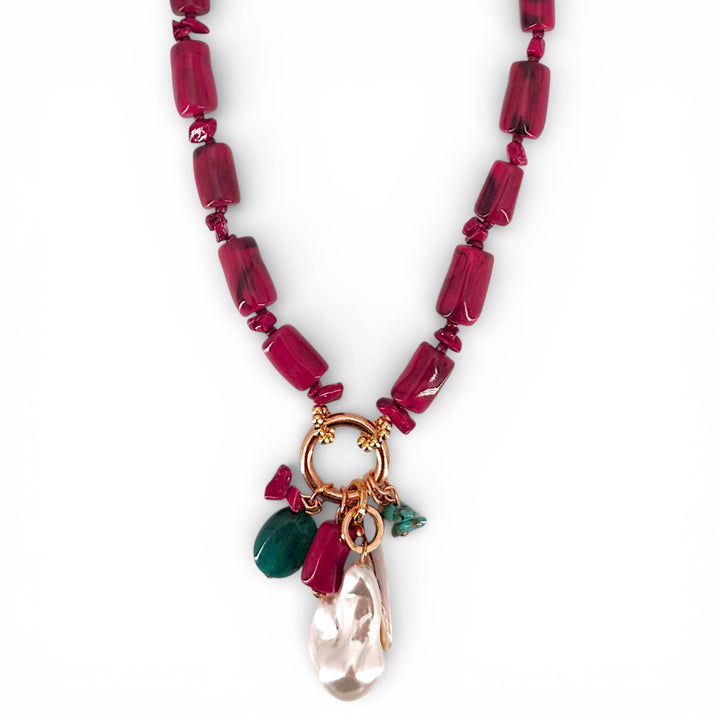 RIVIERA BEADED CHARM NECKLACE