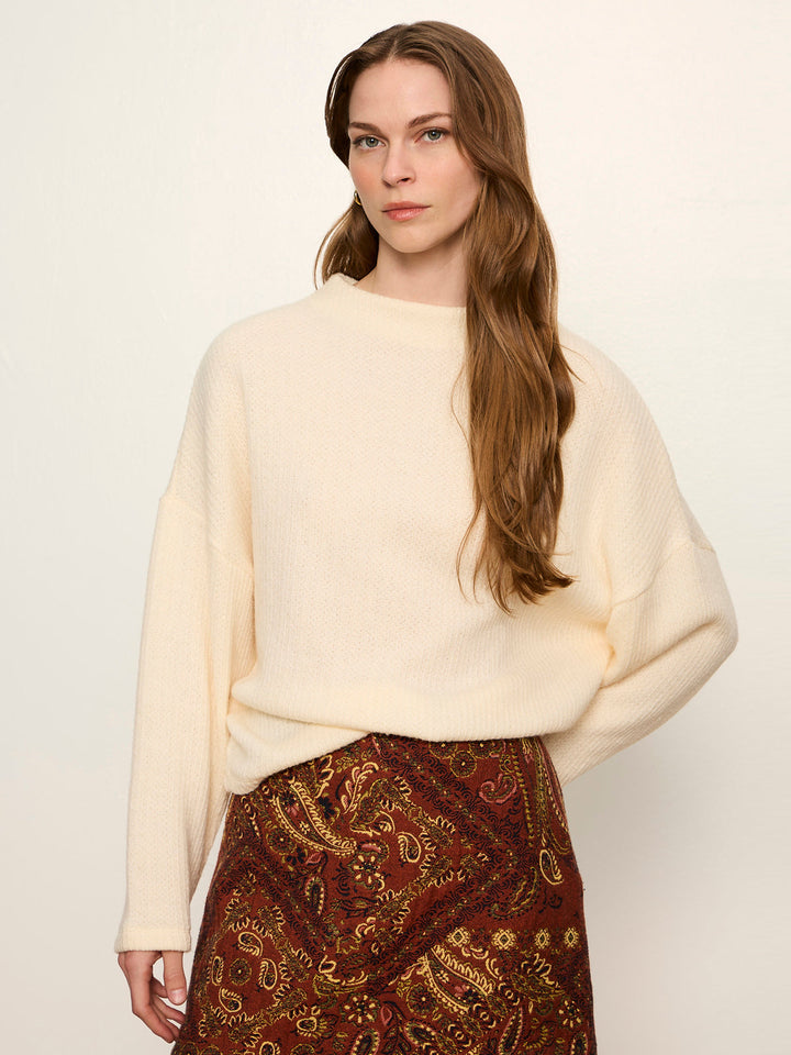 RIBBED DOLMAN SWEATSHIRT | BONE