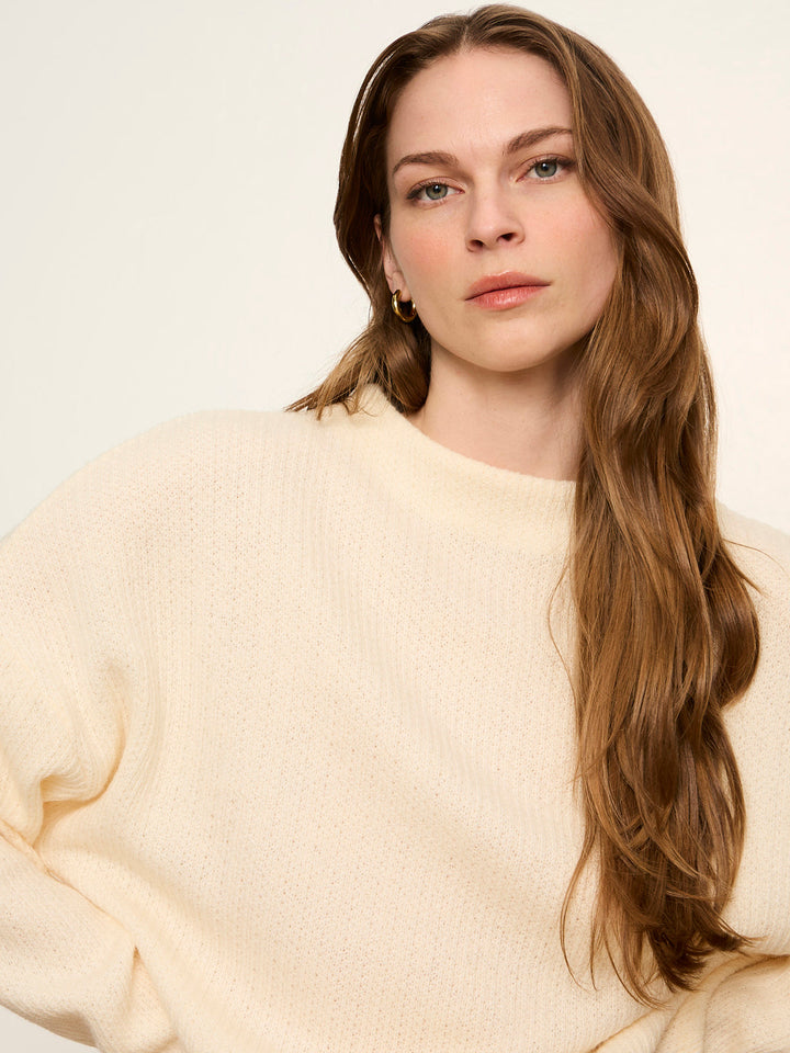 RIBBED DOLMAN SWEATSHIRT | BONE