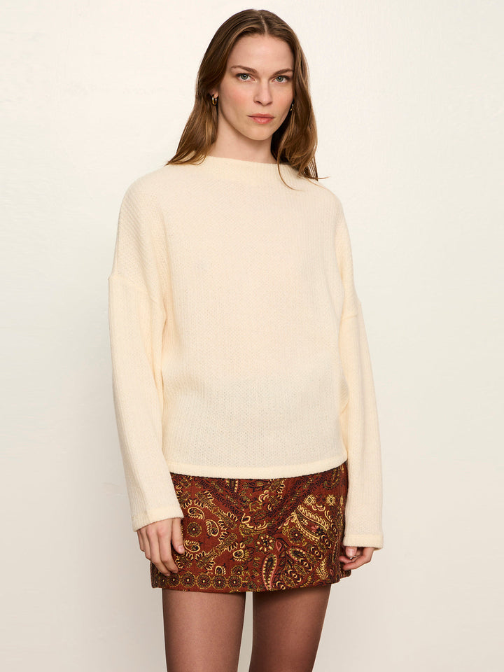 RIBBED DOLMAN SWEATSHIRT | BONE