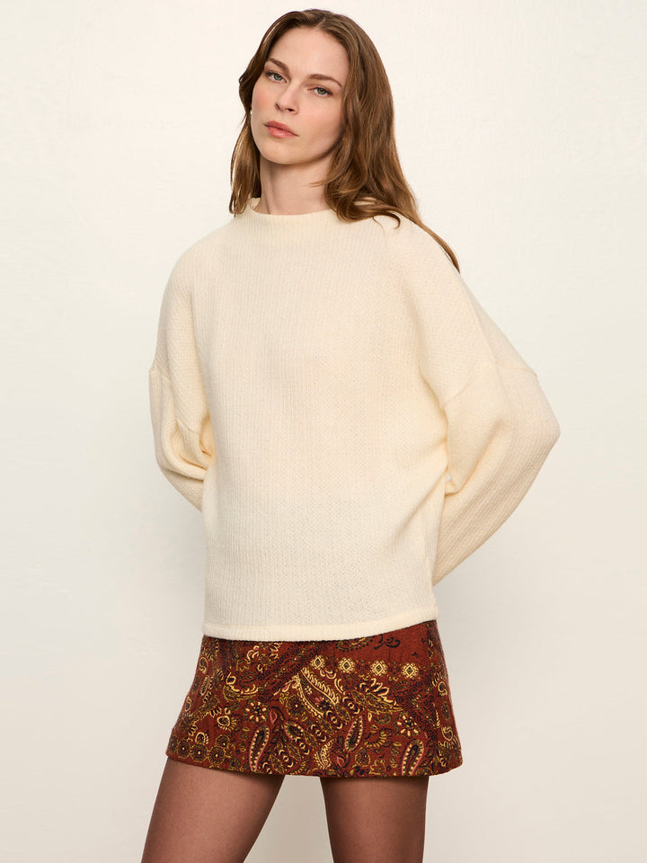 RIBBED DOLMAN SWEATSHIRT | BONE