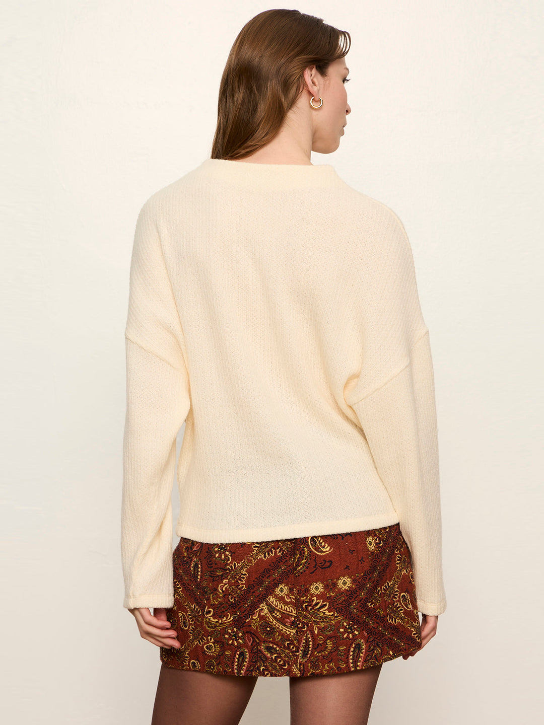 RIBBED DOLMAN SWEATSHIRT | BONE