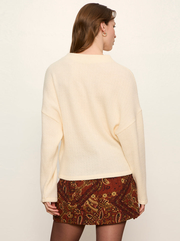 RIBBED DOLMAN SWEATSHIRT | BONE
