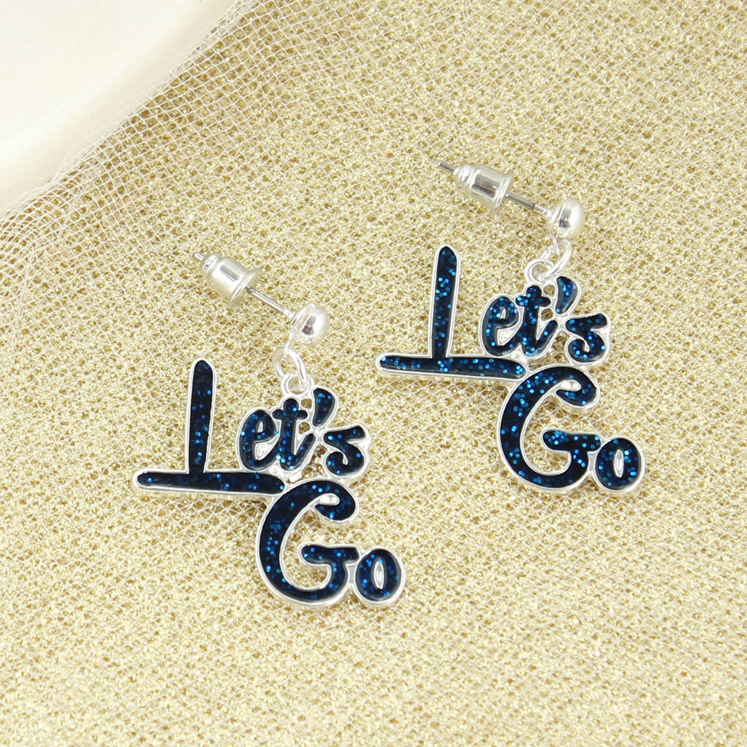 LET'S GO SLOGAN EARRINGS