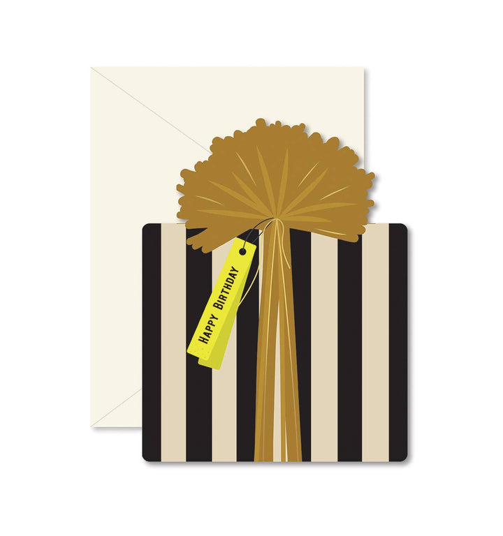 Black Stripe Birthday Greeting Card