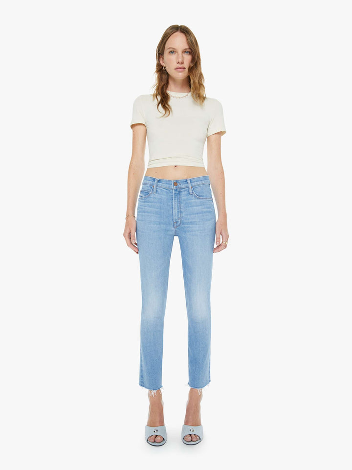 THE MID RISE DAZZLER CROP FRAY