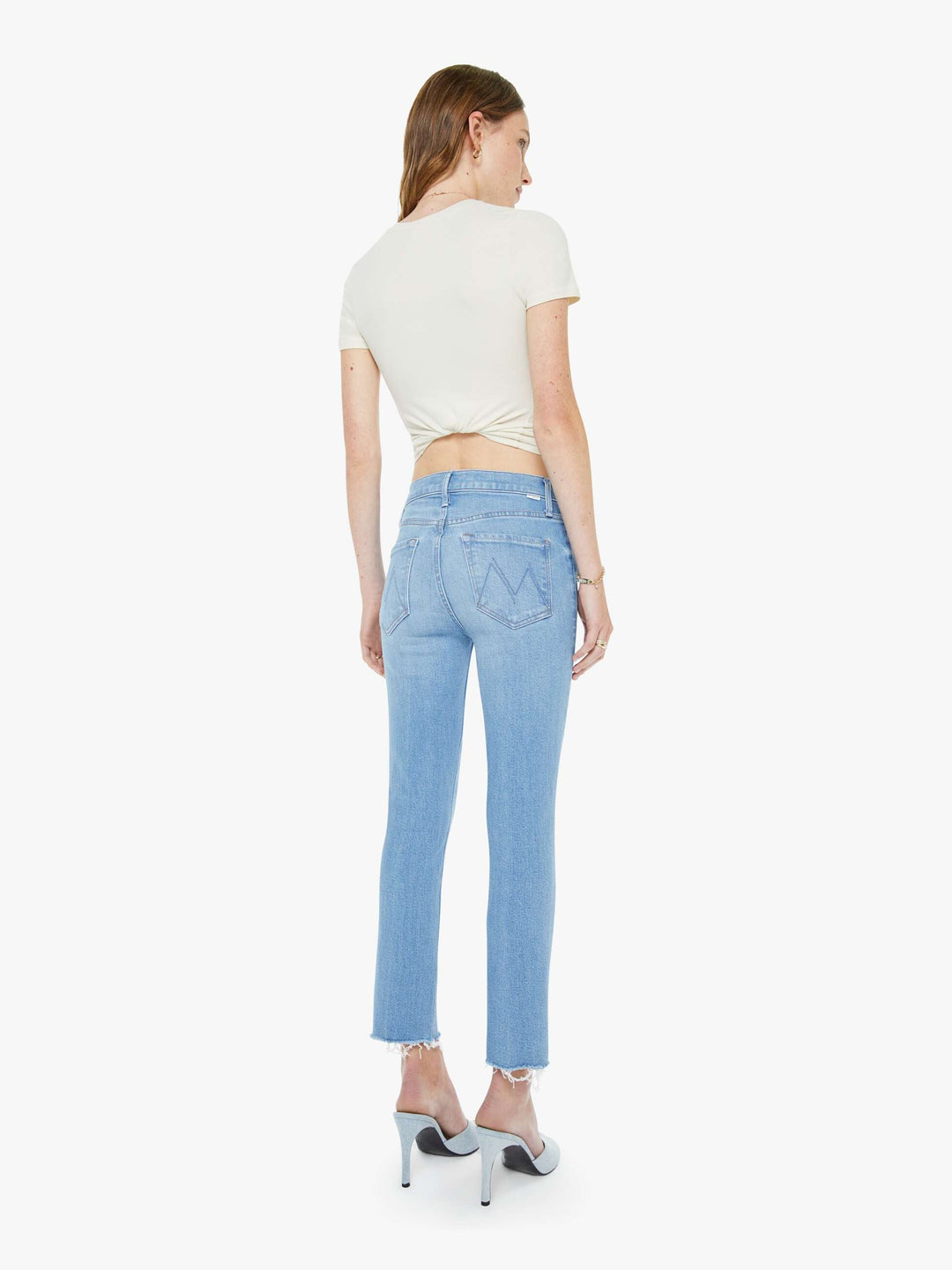 THE MID RISE DAZZLER CROP FRAY