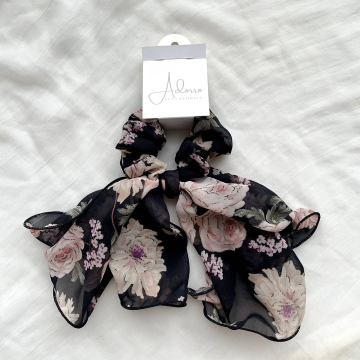 Delicate Floral Scrunchie Scarf