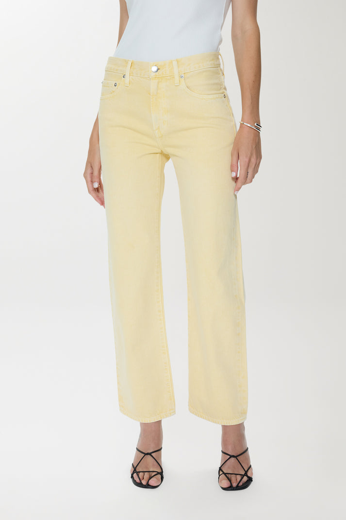 LEXI MID RISE BOWED STRAIGHT JEAN