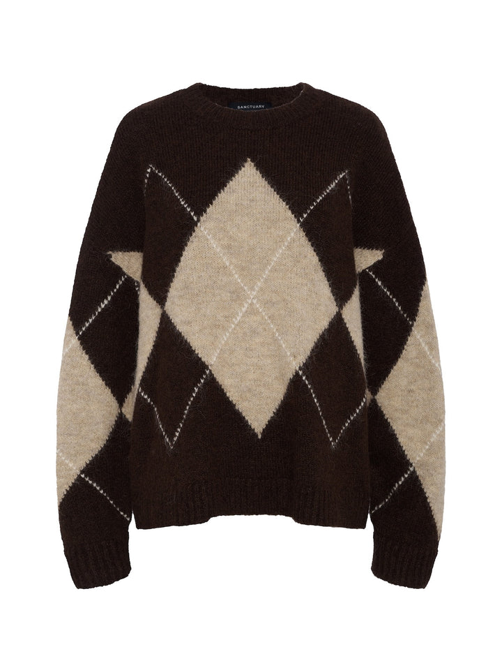 ARGYLE CREW SWEATER