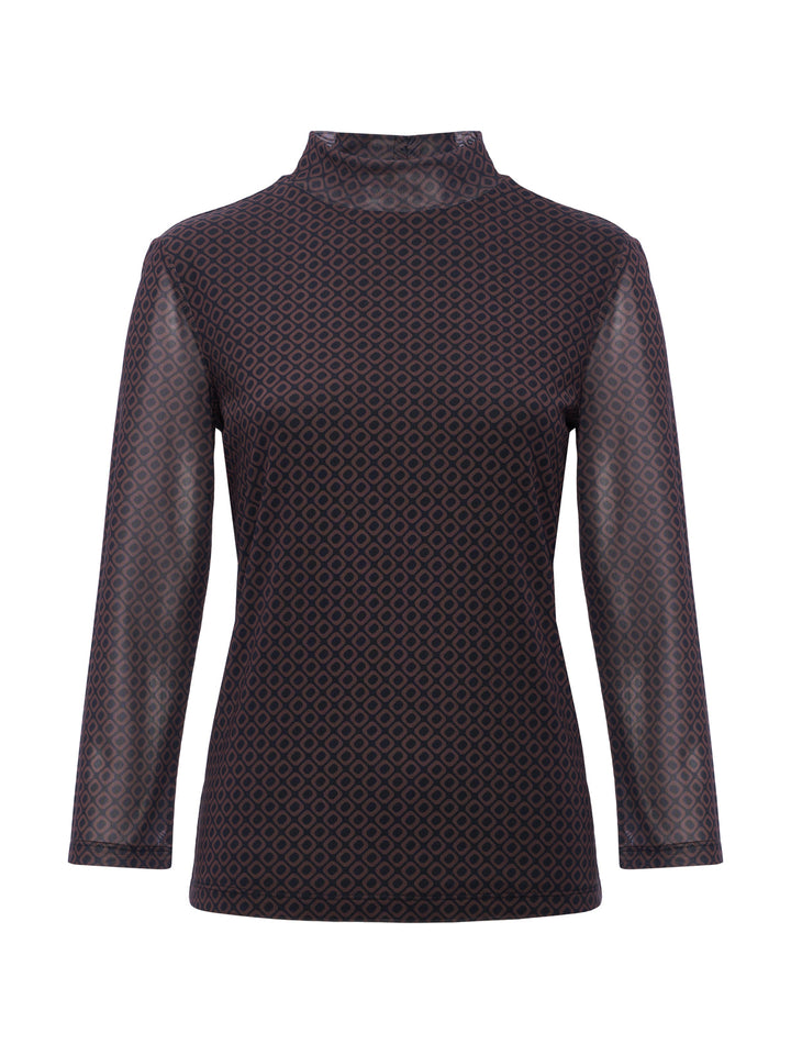MESH MOCK NECK TOP