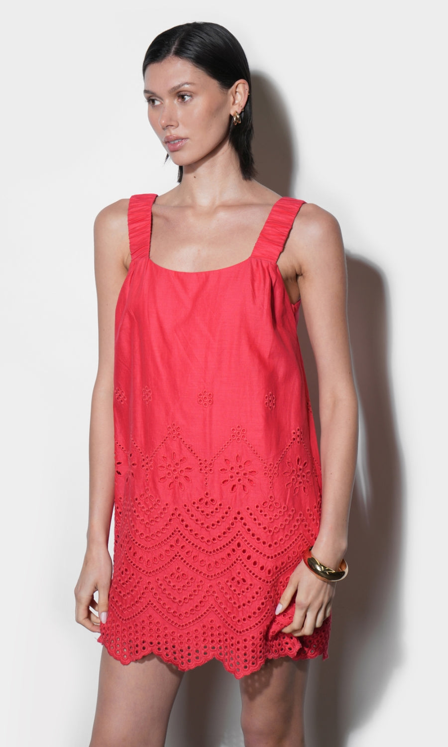 KALLIE EMBROIDERED MINI DRESS