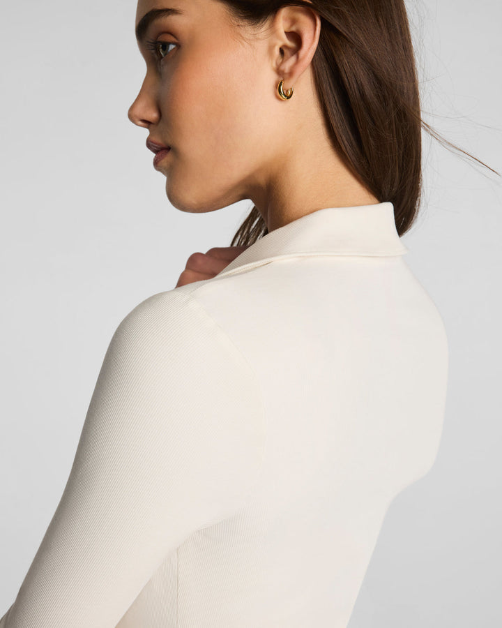 RIBBED KNIT BUTTON DOWN