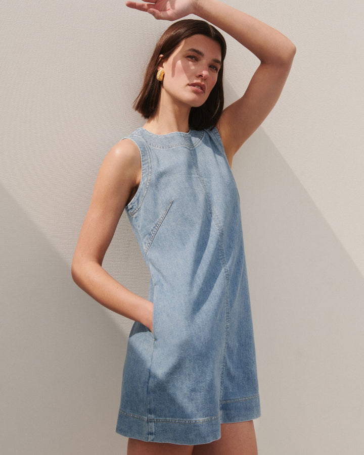 LIGHTWEIGHT DENIM MINI DRESS
