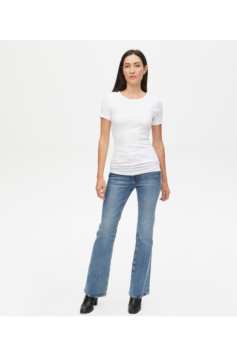 JOLIE RUCHED SIDE TEE // WHITE