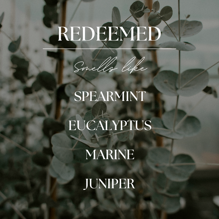 Redeemed | Eucalyptus & Mint | 9 oz. Clear Jar Soy Candle