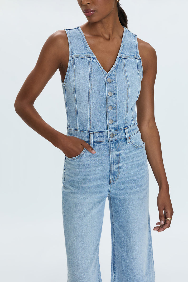 ARIA CROPPED DENIM JUMPSUIT