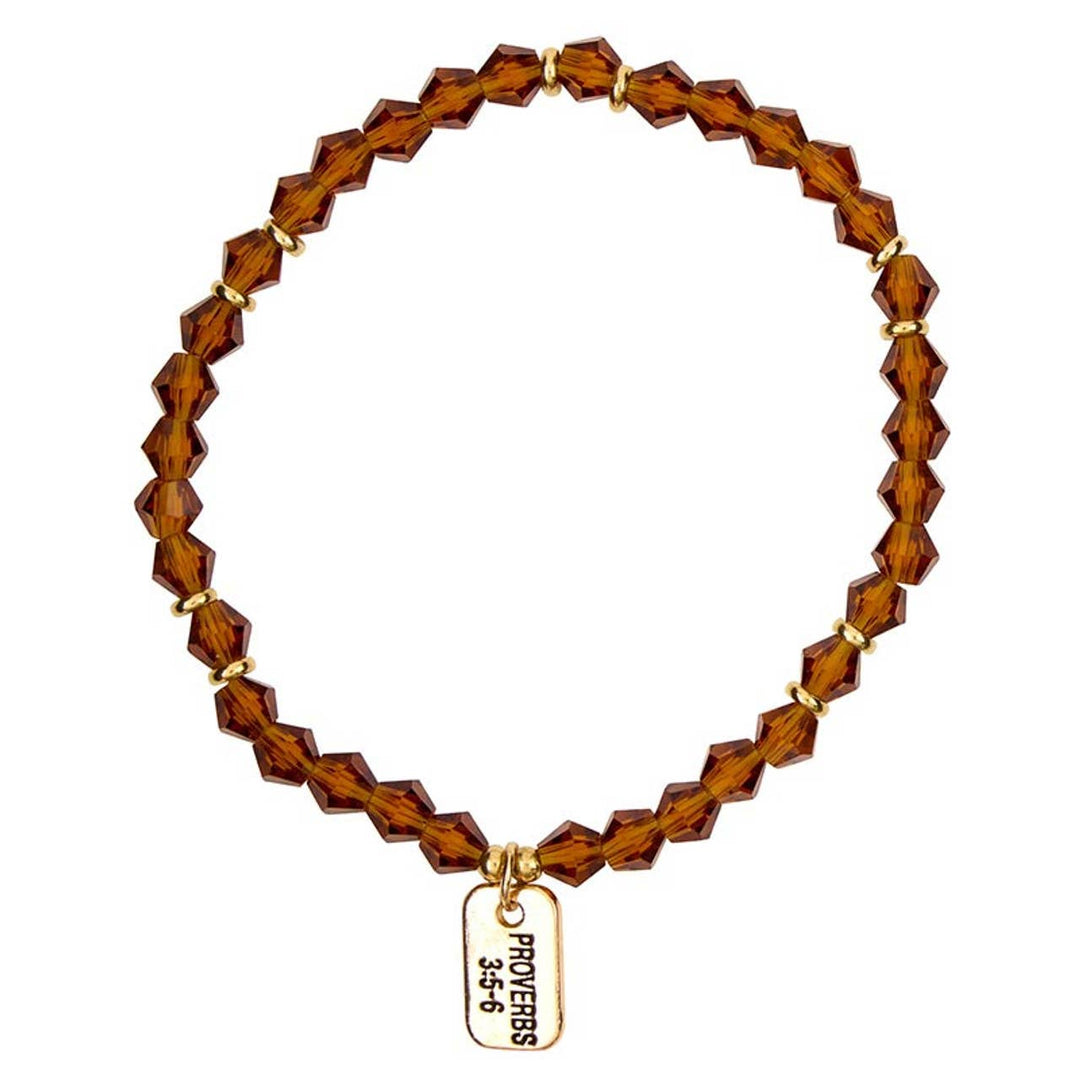 GLASS BEAD TAGGED BRACELET