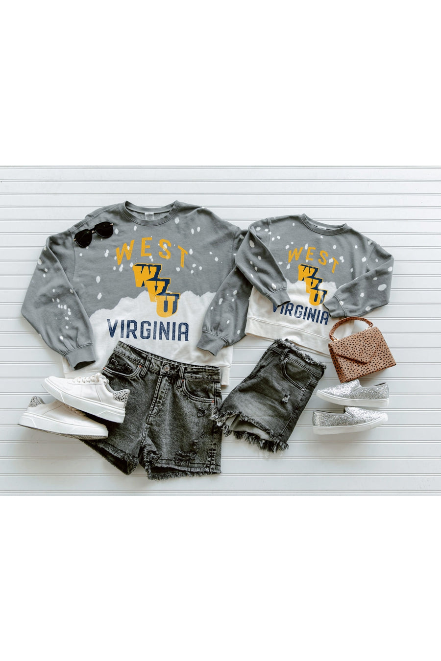 WVU BLEACH DYE FADED SWEATSHIRT